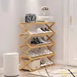 5-Tier Foldable Bamboo Shoe Rack Organizer - 1
