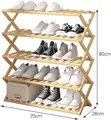 5-Tier Foldable Bamboo Shoe Rack Organizer - 2