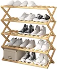 5-Tier Foldable Bamboo Shoe Rack Organizer - 3