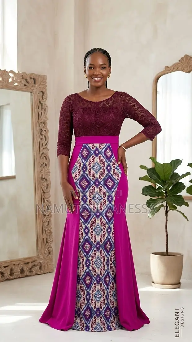 Custom Styled Floor-Length Party Dress - 1