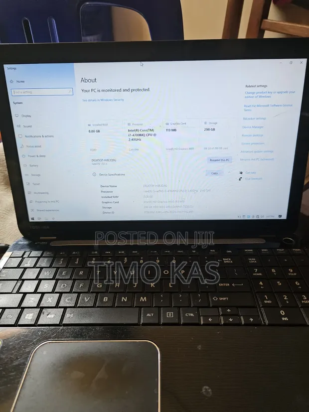 Toshiba Satellite L50 Laptop - Intel Core i7, 8GB RAM, 320GB HDD - 1