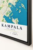 Kampala Map Wall Art - 120x60cm Framed Canvas - 1