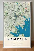 Kampala Map Wall Art - 120x60cm Framed Canvas - 2