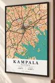 Kampala Map Wall Art - 120x60cm Framed Canvas - 5