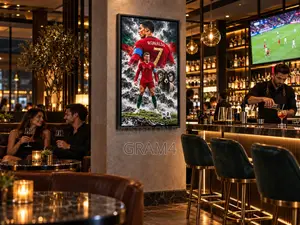 Ronaldo CR7 Football Wall Art - 120x60cm Framed Canvas