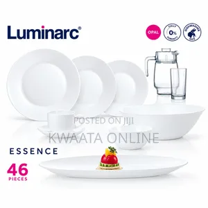 Luminarc Diwali 46-Piece White Opal Glass Dinnerware Set