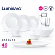Luminarc Diwali 46-Piece White Opal Glass Dinnerware Set - 1