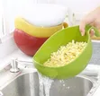 Multi-Purpose Plastic Rice Washing Bowl & Strainer - 3