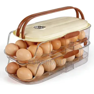 Stackable 2-Layer Automatic Rolling Egg Storage Container