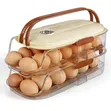 Stackable 2-Layer Automatic Rolling Egg Storage Container - 1