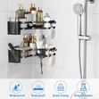 Black Corner Shower Caddy - 2 Pack - 3