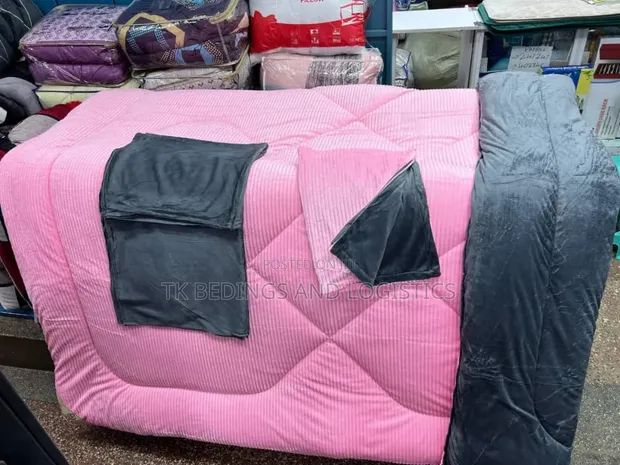 Striped Collo Bedcover - Pink & Purple (6x6) - 1