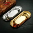 Oval Stainless Steel Serving Tray Set (3PC) - 3