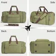 Large Olive-Green Cotton Canvas Travel Duffel Bag - 2