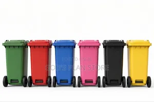 Black 120L Wheeled Plastic Dust Bin