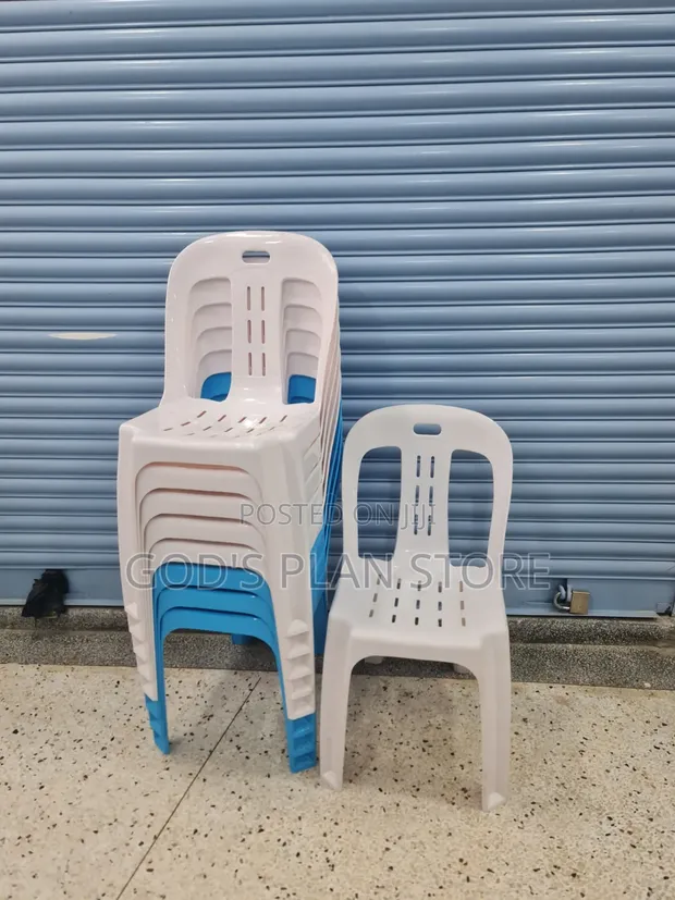 Spanspace Plastic Dining Chairs (White, Brand New) - 1