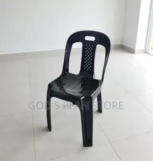 1pc Black Outdoor Stackable Plastic Chairs