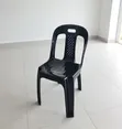 1pc Black Outdoor Stackable Plastic Chairs - 1