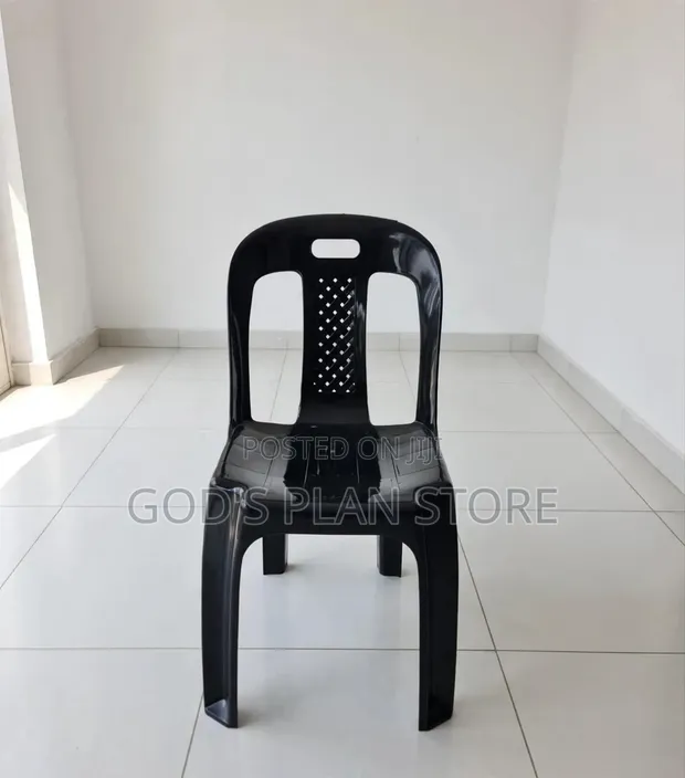 Original Black Plastic Chairs - 1