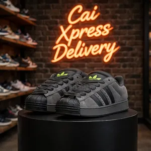 Adidas Superstar Grey / Neon Green
