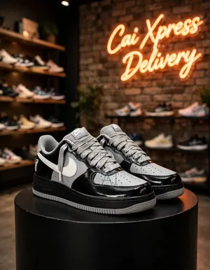 Nike Air Force 1 Grey Black Patent