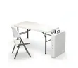 Foldable Reading Table and Chair Set (White) - 2