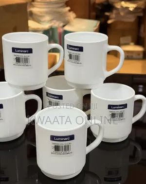 6pc Luminarc Tempered Opal Glass Mug Set (29 Cl)