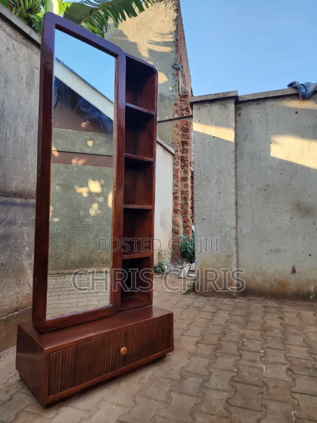 Wood-Mode Dressing Mirror with Hidden Storage - 1
