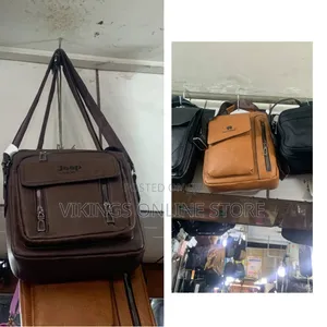 Jeep Textured PU/Split Leather Men's Vertical Crossbody Bag