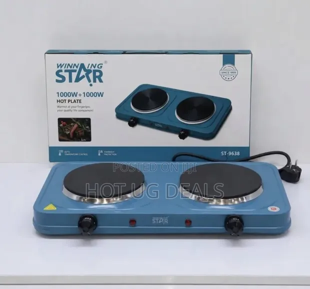 Winning Star 1000W+1000W Double Electric Hot Plate Cooker - Blue - 1