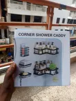5-Piece Black Metal Corner Shower Caddy Set - 2