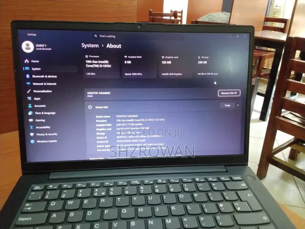 Lenovo Laptop A8 - Intel Core i3, 8GB RAM, 256GB SSD - 1