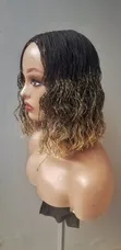 Curly Gold and Black Wig - 4