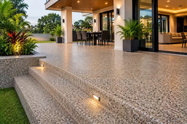 Exposed Aggregate Concrete Decking Installation - 1