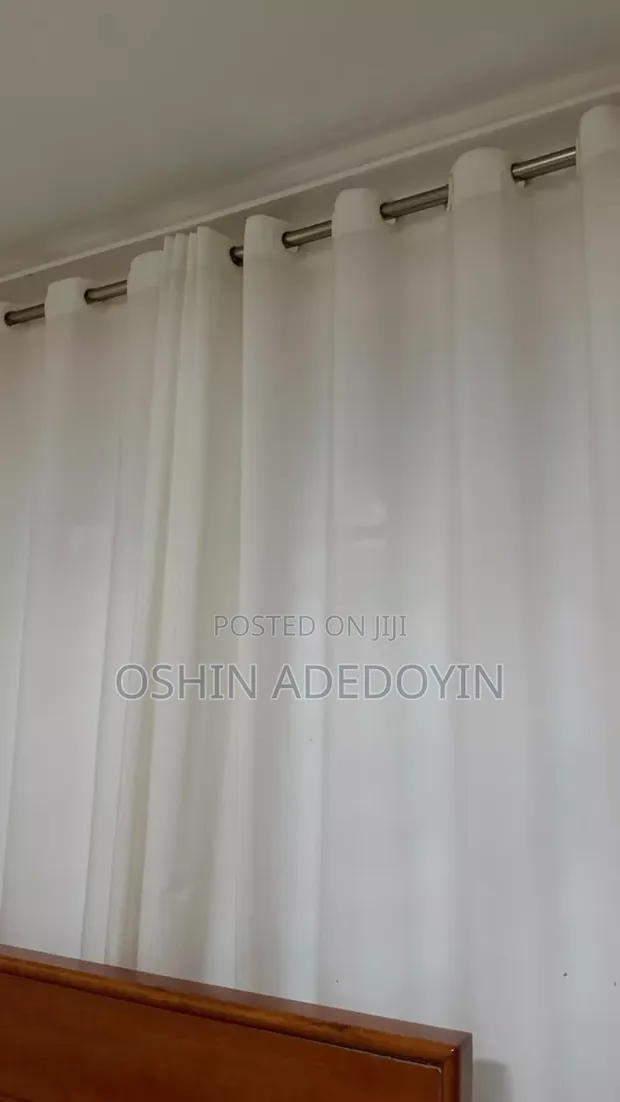 Brownish Cotton Window Curtains - Used - 1