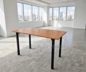 Foldable Wooden Dining Table with Black Metal Legs