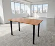 Foldable Wooden Dining Table with Black Metal Legs - 1