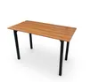 Foldable Wooden Dining Table with Black Metal Legs - 2