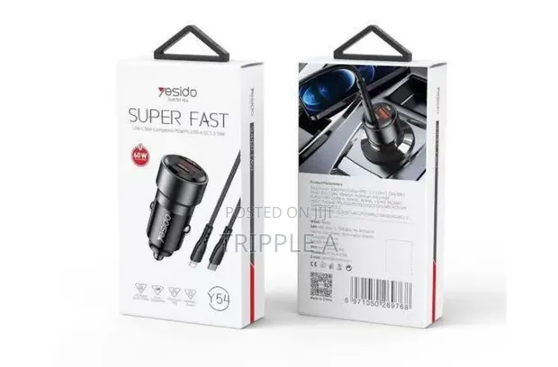 Yesido Super Fast Car Charger 60W - 1