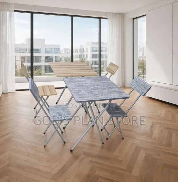 Foldable Wooden Table and 2 Chairs - 1