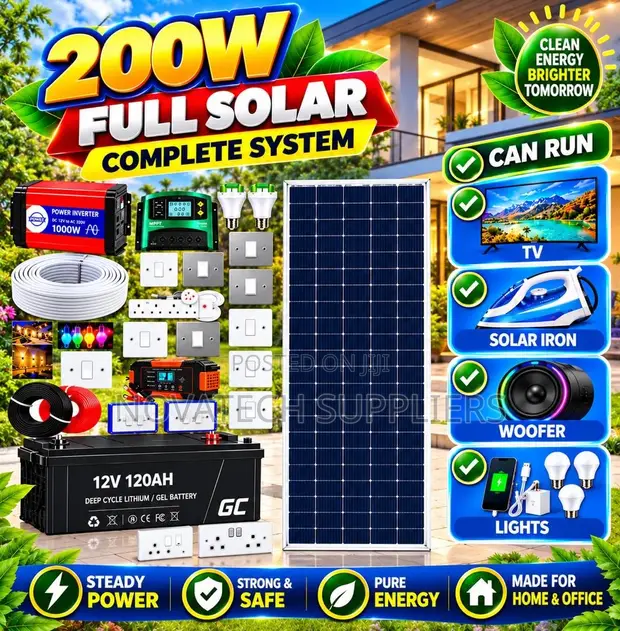 200W Solar Kit with 500W Inverter & Installation Materials - 1