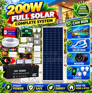 200W Solar Kit with 500W Inverter & Installation Materials