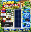 200W Solar Kit with 500W Inverter & Installation Materials - 1