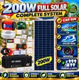 200W Complete Solar System with 500W Inverter - 2 Year Warranty - 2