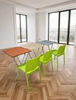 Wooden Foldable Reading Table and Chair Set - 2
