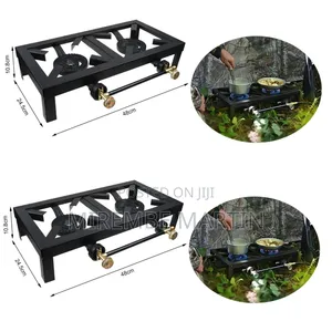 Portable Cast Iron Double-Burner Gas Stove