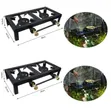 Portable Cast Iron Double-Burner Gas Stove - 1