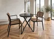 Black Foldable Dining Table with Rattan Plastic Chairs - 2
