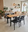 4 Seater Wooden Dining Set with Plastic Chairs - 1