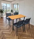 4 Seater Wooden Dining Set with Plastic Chairs - 2